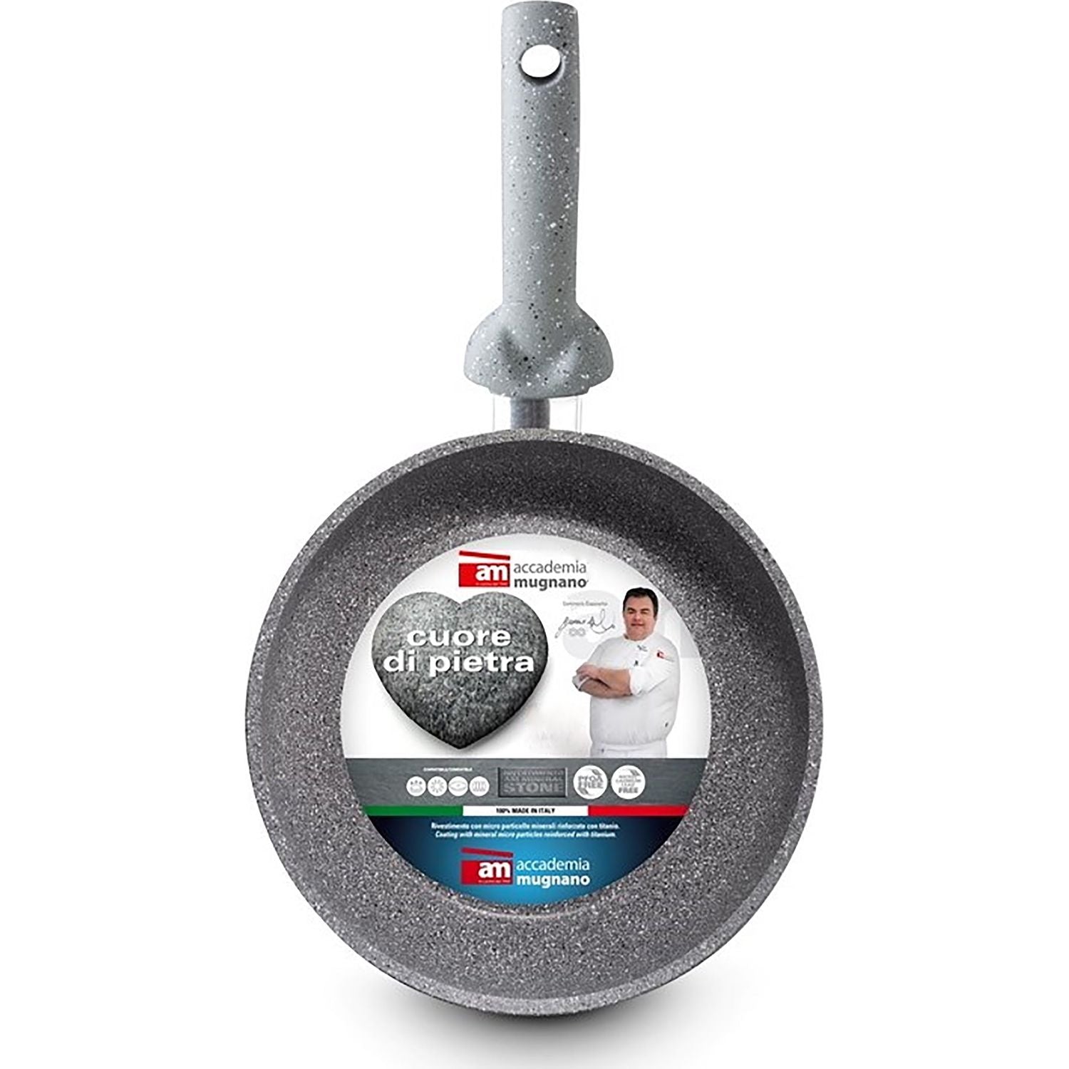 ACCADEMIA MUGNANO - Padella antiaderente Linea Cuore di Pietra diametro 32 cm